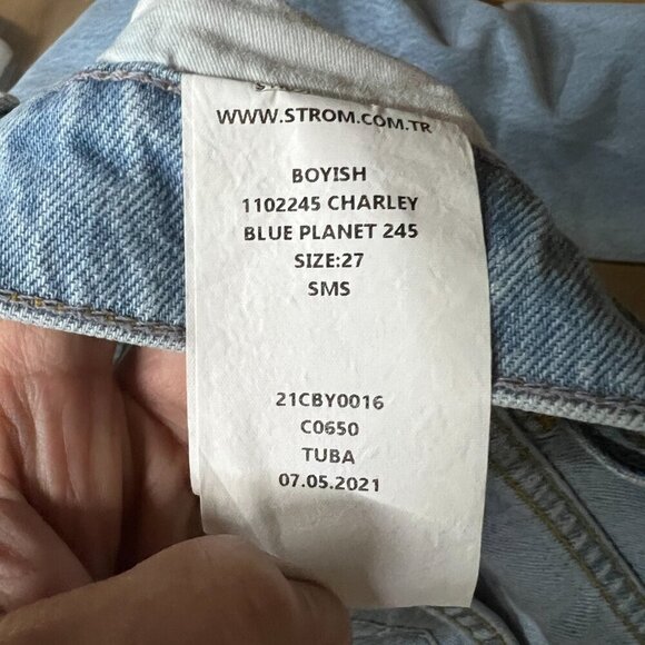 Boyish Womens Denim The Charley High Rise Wide Leg Sz 27 in BLUE PLANET - Picture 8 of 11